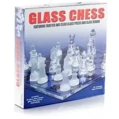 GENERICO - Ajedrez Vidrio Mediano Clásico Lujo con Piezas de Cristal para 2 Jugadores