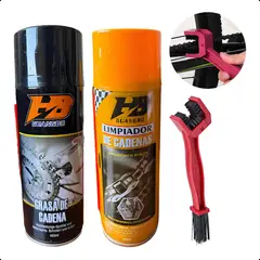 GENERICO - Kit Lubricante Desengrasante Cadena Moto Cepillo Anticorrosivo Limpieza Profunda Cadenas
