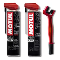 MOTUL - Kit Limpieza Y Lubricación Motos C1 Y C2 + Cepillo