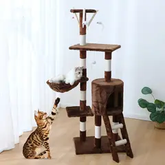 GENERICO - Rascador Torre Arbol Casa De Gato Terciopelo Juguete Gris