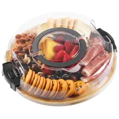 GENERICO - Tabla para Charcutería con Tapa Plegable de Bambú Natural – Diseño con 5 Compartimentos