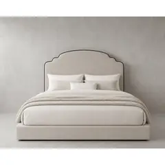PAUZA - Respaldo Tapizado modelo Neruda beige claro 1,5 plazas