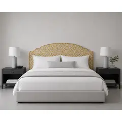 PAUZA - Respaldo Tapizado modelo Neruda texturizada amarillo 1,5 plazas