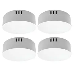 DRL - Pack 4 Plafon Panel Led Redondo Sob Itd Decorativo 12w 6000k - Blanco