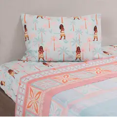 MASHINI - Juego De Sábanas Disney 1.5 Plazas - Nuevos Moana Palmera
