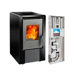 AMESTI - Estufa a pellet Italy 6100 Negra + Kit Inst. Muro