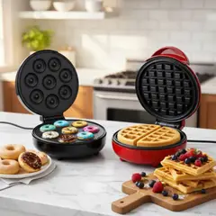 IRM - Combo Maquina 7 Mini Donas con Maquina Mini Waflera antiadherente resposteria en casa