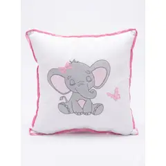 GENERICO - Cojín Bebé Bordado Hipoalergénico 30x30 Elefante Mariposa1