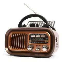 METEX - Radio Vintage Recargable Portatil Bluetooth Mp3 Sd Usb Fm Am
