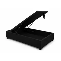 GENERICO - Base Baúl 1.5 Plazas Onyx – Sistema Hidráulico Premium Negro
