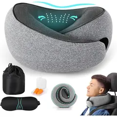 KUANGYE - Cojín De Viaje Para Cuello Almohada Extra Comfort Viscoelast