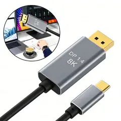 MOONCORE - 2m Cable Usb-c A Displayport 1.4 Para Thunderbolt 3