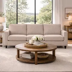 WDS HOME - Sofá Bucarest 3 Cuerpos Tela Beige