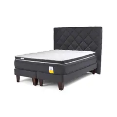 DRIMKIP - Cama Europea Eurotop + Respaldo Rombos + Topper Queen