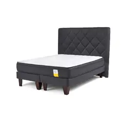 DRIMKIP - Cama Europea Eurotop + Respaldo Rombos Queen