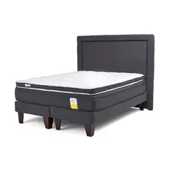 DRIMKIP - Cama Europea Eurotop + Topper + Respaldo Queen