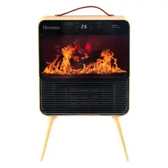HOMEN - Estufa Calefactor Eléctrico Retro Chimenea 1800W con Efecto Llama
