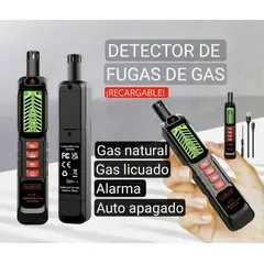 GENERICO - Detector de fugas de gas licuado, gas natural. Recargable. Gasfiter. Con alarma.