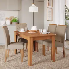 DANIELS - Juego de Comedor Elegante Madera Estela Rectangular 4 sillas