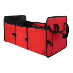 GENERICO - Bolso Organizador Cooler Plegable Maletero Auto Rojo