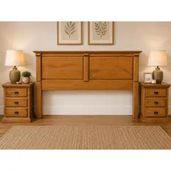 HS HEIM STORE - Set 2 veladores + 1 Respaldo Munich king Caramela