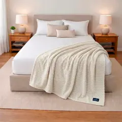 NAUTICA - Manta de Cama Home Jacquard Franela suave 127x178cm