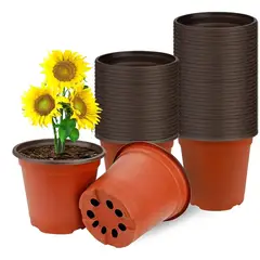GENERICO - 80 Maceteros De Plástico Para Vivero 14x13 Terracota
