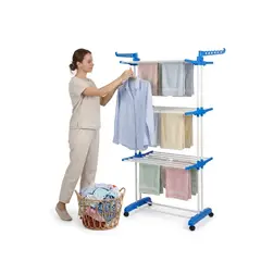 GENERICO - Tendedero de Ropa Vertical 3 Niveles Reforzado - Soporta 40kg