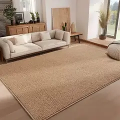 GENERICO - ALFOMBRA TEJIDA ANTIDESLIZANTE DE 160CM X 200CM COLOR CAFE CM