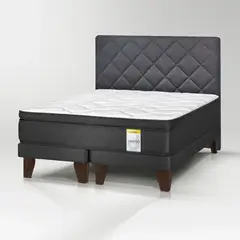 DRIMKIP - Cama Europea Hibrido Premium King + Respaldo Capitoné