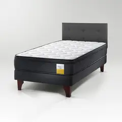 DRIMKIP - Cama Europea Eurotop 1,5 Pl Plus + Respaldo Juvenil