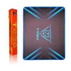 GENERICO - 2 x 1 Mousepad Gamer XL 44 cms x 35 cms x 02 cms - TOGO Modelo 84 Color Negro con Azul
