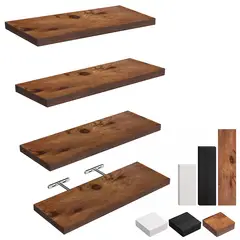 AIZO - Set de 4 Estantes Decorativos de Pared, Estilo Americano