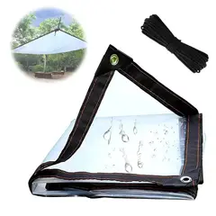 GENERICO - Lona Impermeable Transparente 2×6m Resistente + 10m Cuerda 2m X 6m