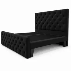 GENERICO - Cama 2 Plazas Capitone con Doble Respaldo – Diseño Moderno y Máximo Confort