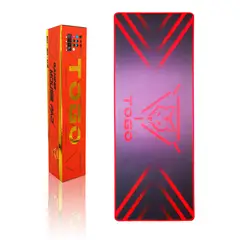 GENERICO - 2 x 1 Mousepad Gamer Extendido 80cms x 30cms x 0.2cms - TOGO Modelo 83 Color Negro con Rojo.
