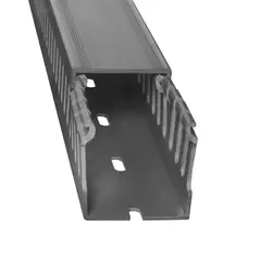 CROMPTON - Canaleta Ranurada Pvc 60X60Mm Gris -Precio X 2MT-