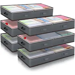 EVERSO - 6 Unidades Cajas Organizadoras De Ropa Plegables Bajo Cama