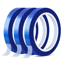 KUANGYE - Pack De 3 Cintas Térmica 10mm Alta Temperatura Sublimar Sublimación 33m Color Azul