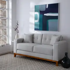 MUEBLERIA SYS - Sofa Milan 2 Cuerpos 170x82 Felpa Crudo