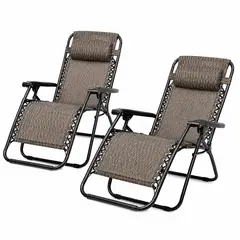 ACTUAL - Pack 2 Reposeras Zero Gravity Plegables Reclinables Reforzadas Terraza Playa Camping