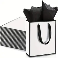 KUANGYE - X12 Bolsas De Regalo Cartón 15x6x20cm Pack 12 Unidades Lujo