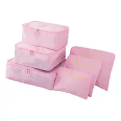 VIDA BUENAS - Set 6 Organizadores De Equipaje De Viaje Bolsa Ropa Interior Color Rosa