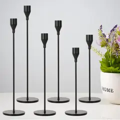 TATEE - Set 6 Candelabros Amarillo 23 Y 28 Y 31 cm negro