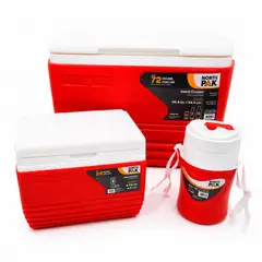 NORTH PAK - Combo Set Cooler 3 piezas 34L + 4.5L + 1L Rojo NorthPak