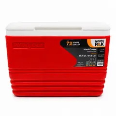 NORTH PAK - Cooler Nevera Portátil Eskimo 34.5 Litros Rojo NorthPak