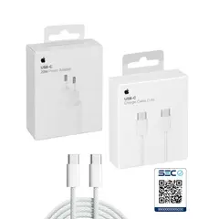 APPLE - Cargador 20W Original + Cable C - C 1mt iPhone 15 16 17