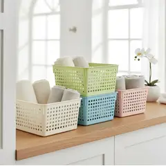 GENERICO - Canasto Organizador Plástico Multiuso Cesta Hogar 27.5cm