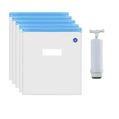 HD HOGAR SPA - 20 Bolsas Reutilizables Sellado Al Vacío Con Bomba Manual S