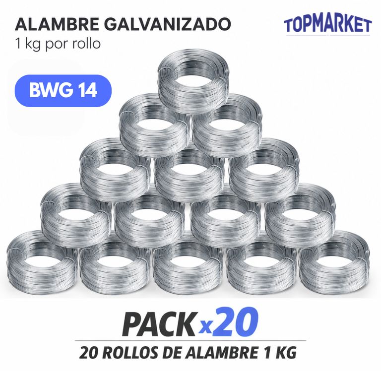 Alambre Galvanizado 14 1kg 20 unidades